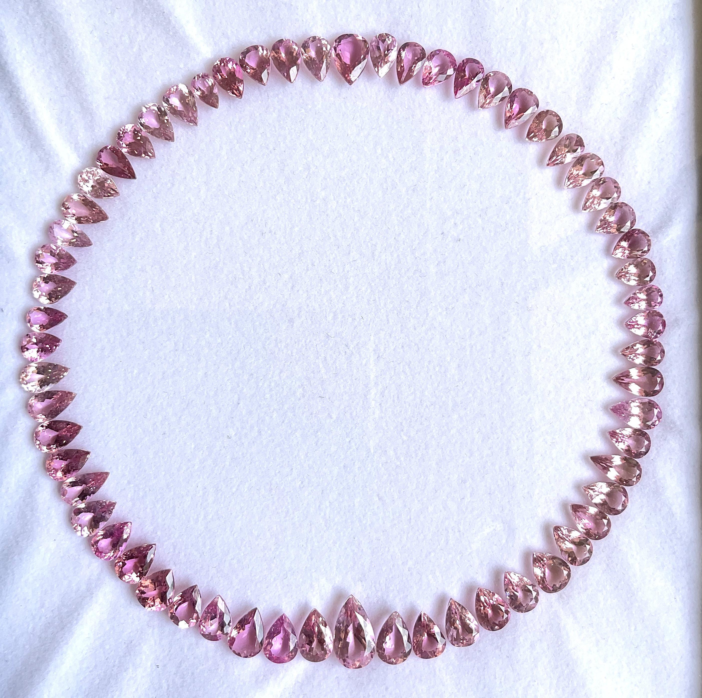 Pear Cut 88.50 Carats pink tourmaline pear cut stone layout top quality for jewelry gems For Sale