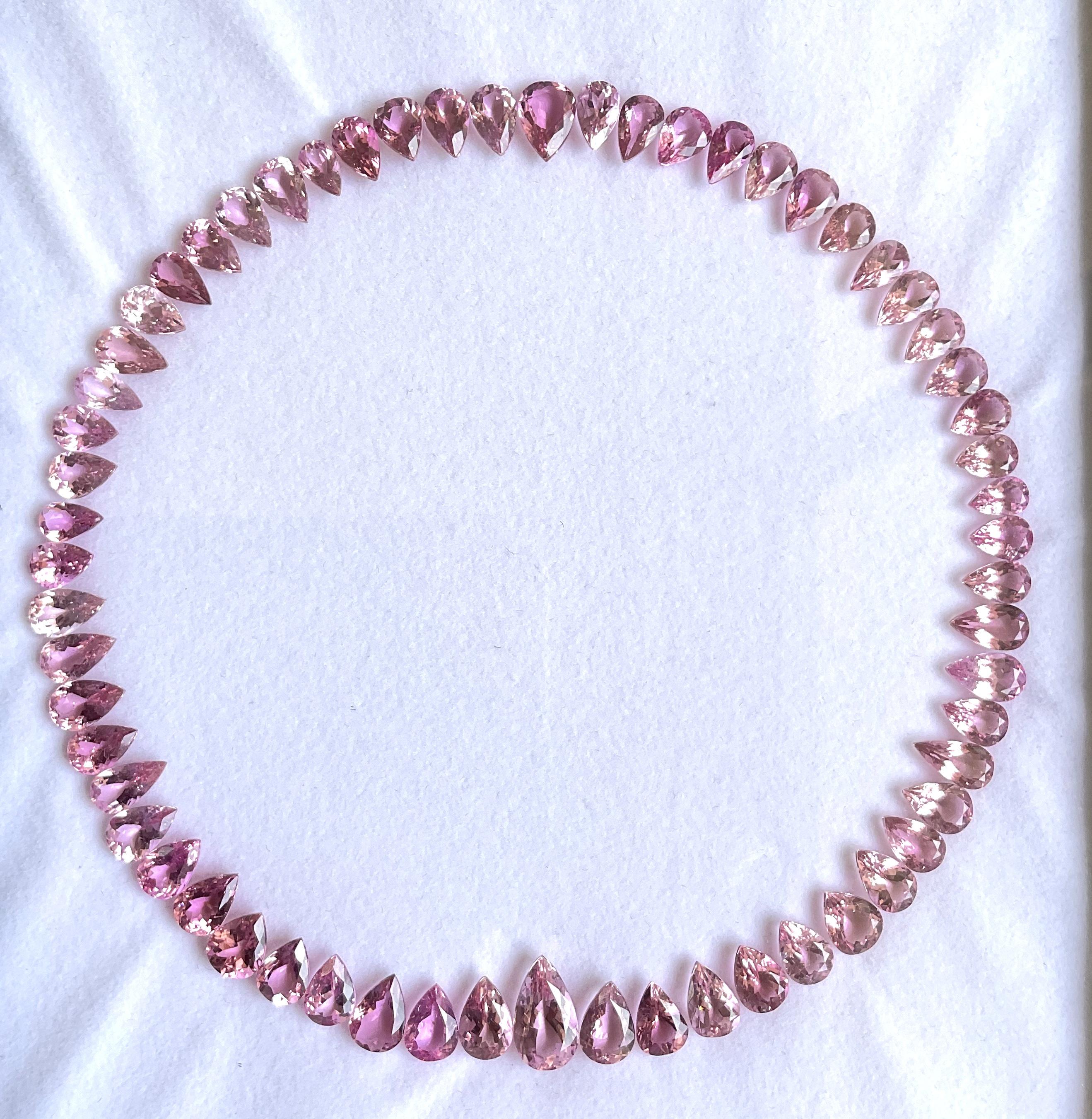 88.50 Carats pink tourmaline pear cut stone layout top quality for jewelry gems In New Condition For Sale In Jaipur, RJ