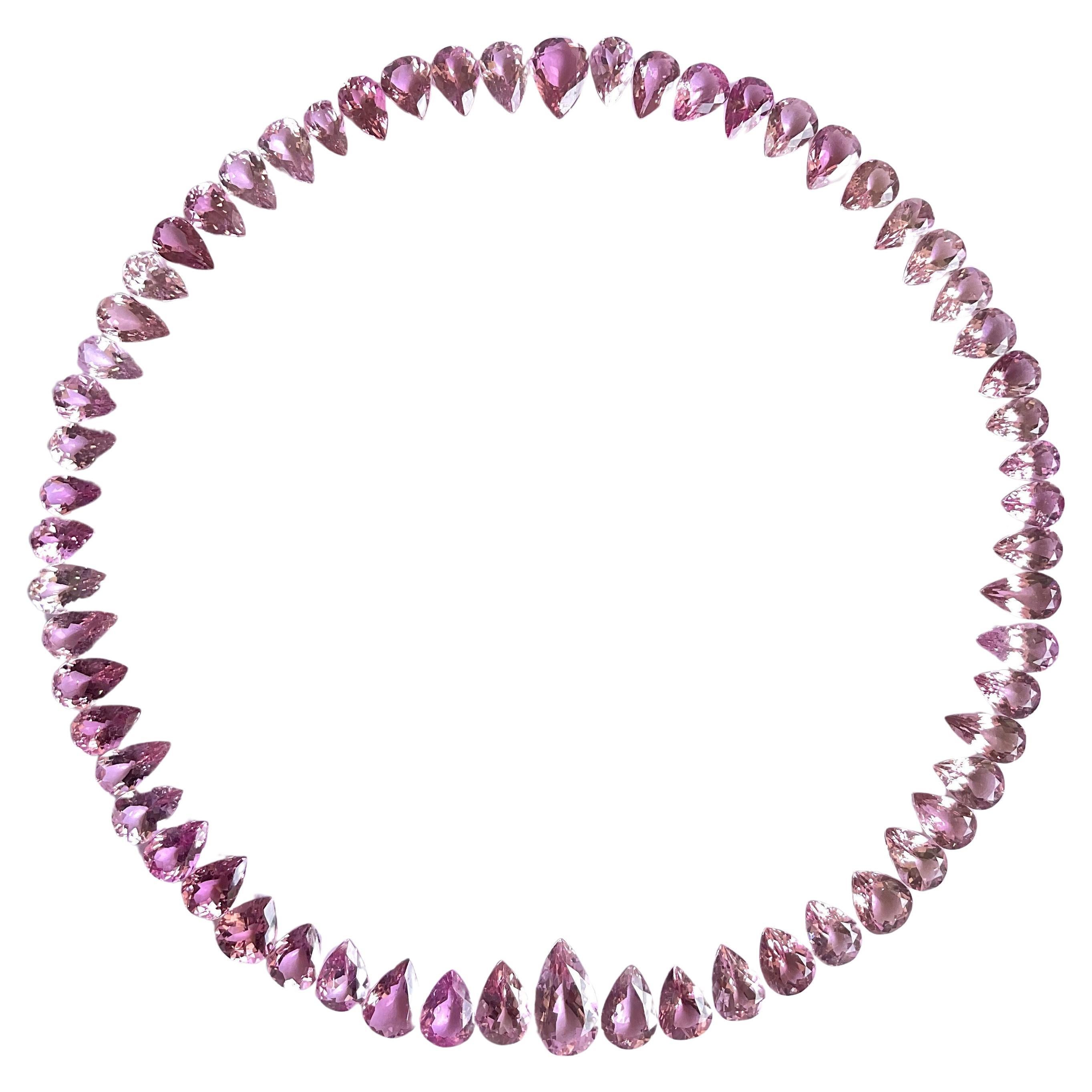 88.50 Carats pink tourmaline pear cut stone layout top quality for jewelry gems For Sale