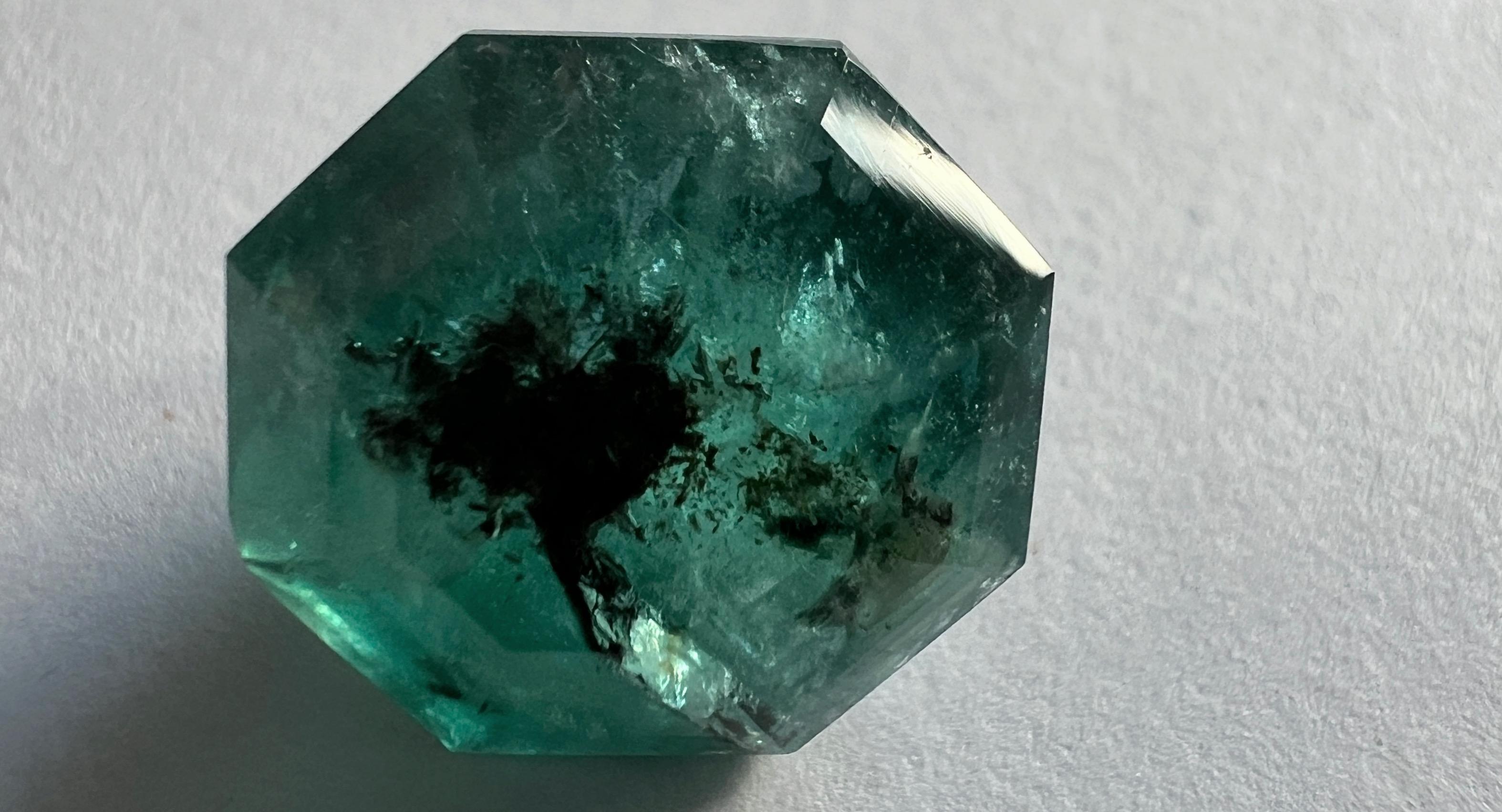 8.85ct Asscher Cut No-Oil Natural Untreated Emerald Gemstone For Sale 10