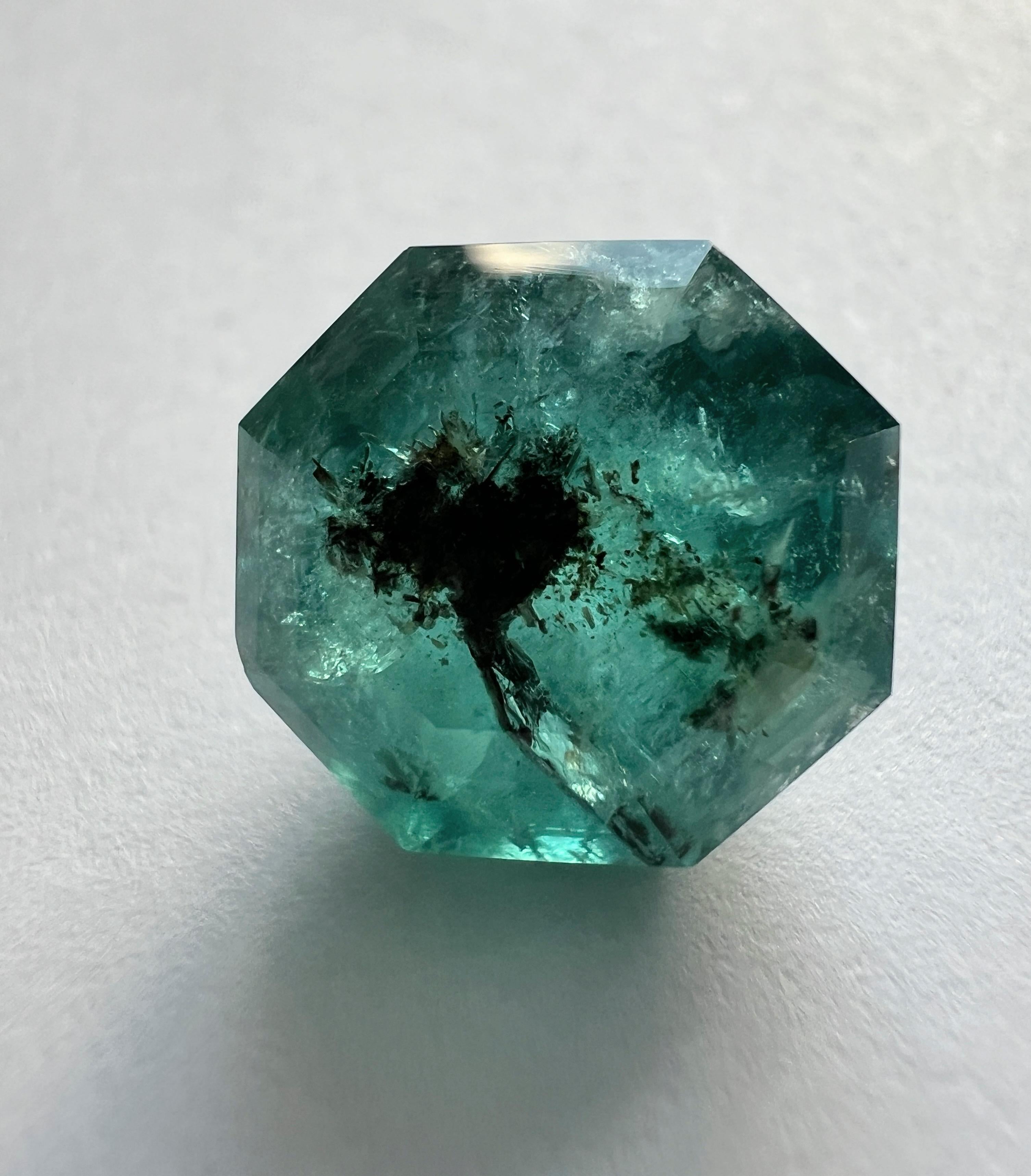 8.85ct Asscher Cut No-Oil Natural Untreated Emerald Gemstone For Sale 12
