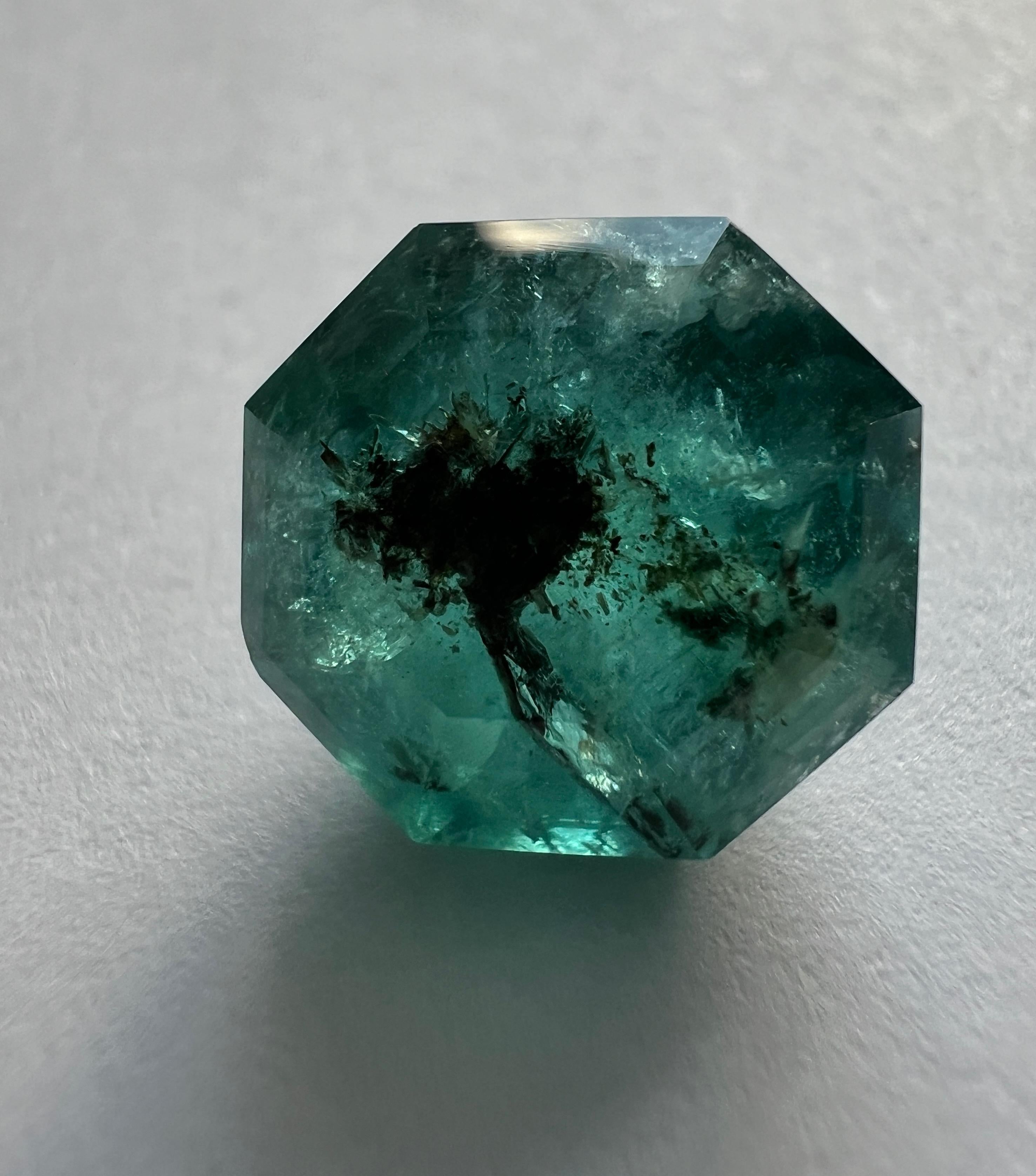 8.85ct Asscher Cut No-Oil Natural Untreated Emerald Gemstone For Sale 7