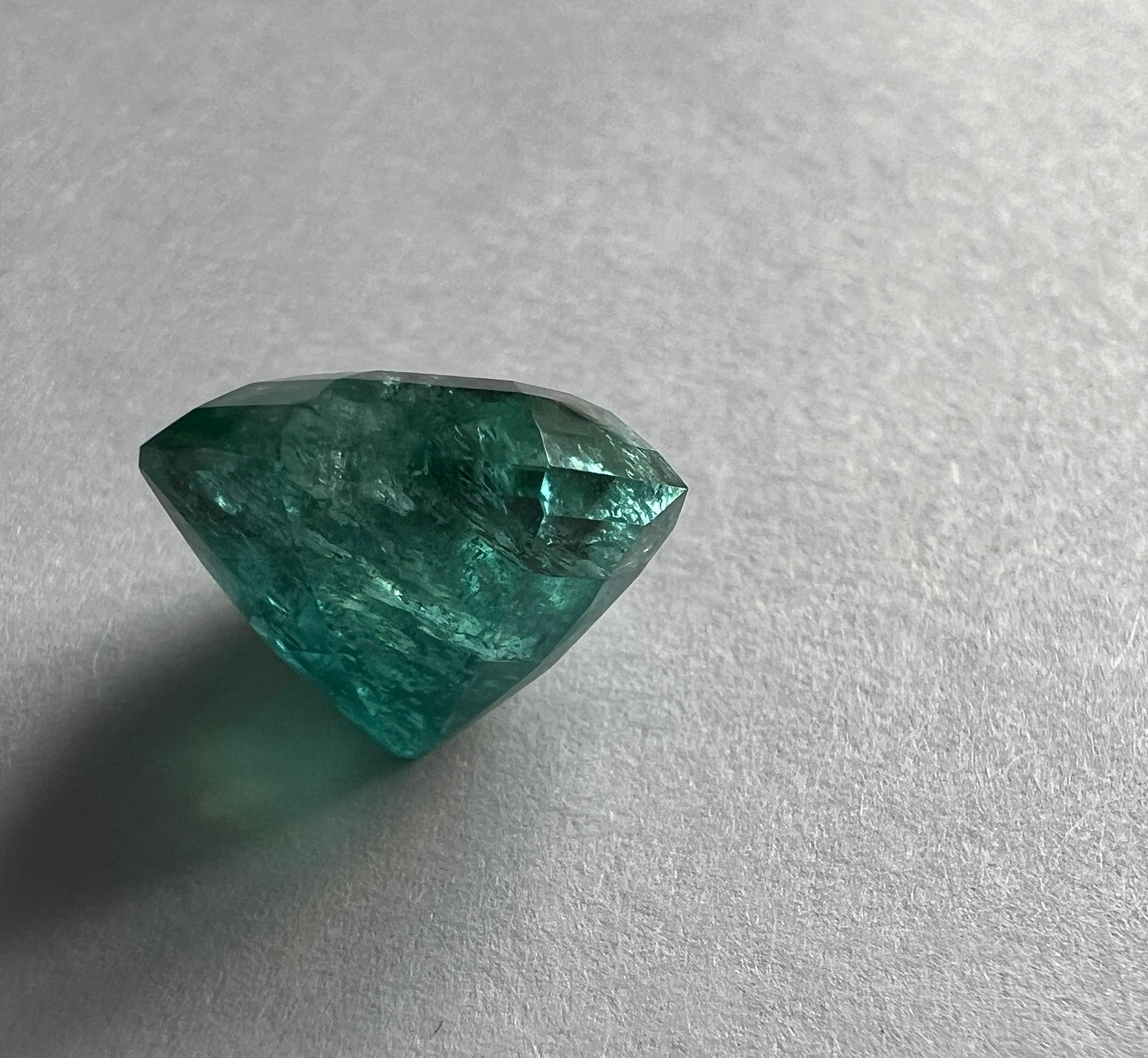 8.85ct Asscher Cut No-Oil Natural Untreated Emerald Gemstone For Sale 8