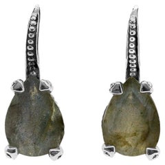 8.85ct Labradorite Earrings In Sterling Silver
