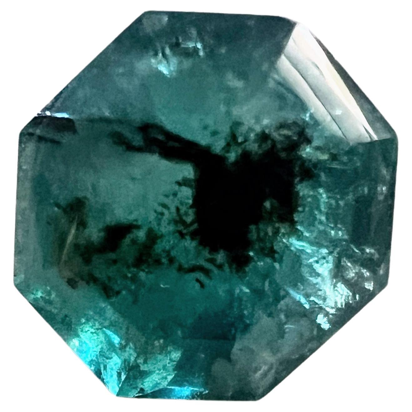 Gema esmeralda natural no tratada, talla octágono, 8,85ct en Nuevo estado para la venta en Lanham, MD