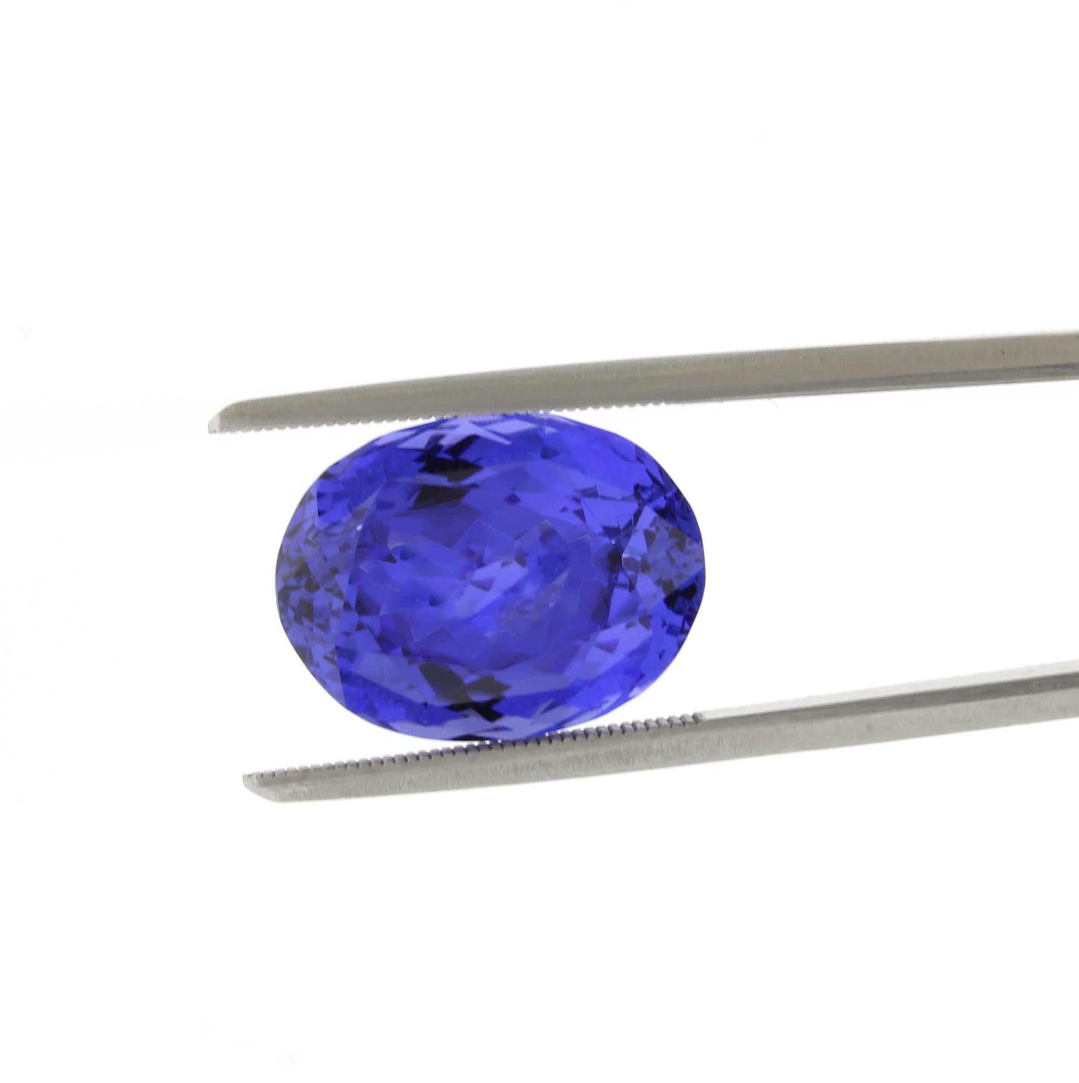 Oval Cut 8.86 GAL Certified Oval Tanzanite For Sale
