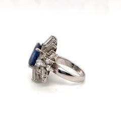 8.87 Carats Madagascar Sapphire Diamond 18 Karat White Gold Cocktail Ring