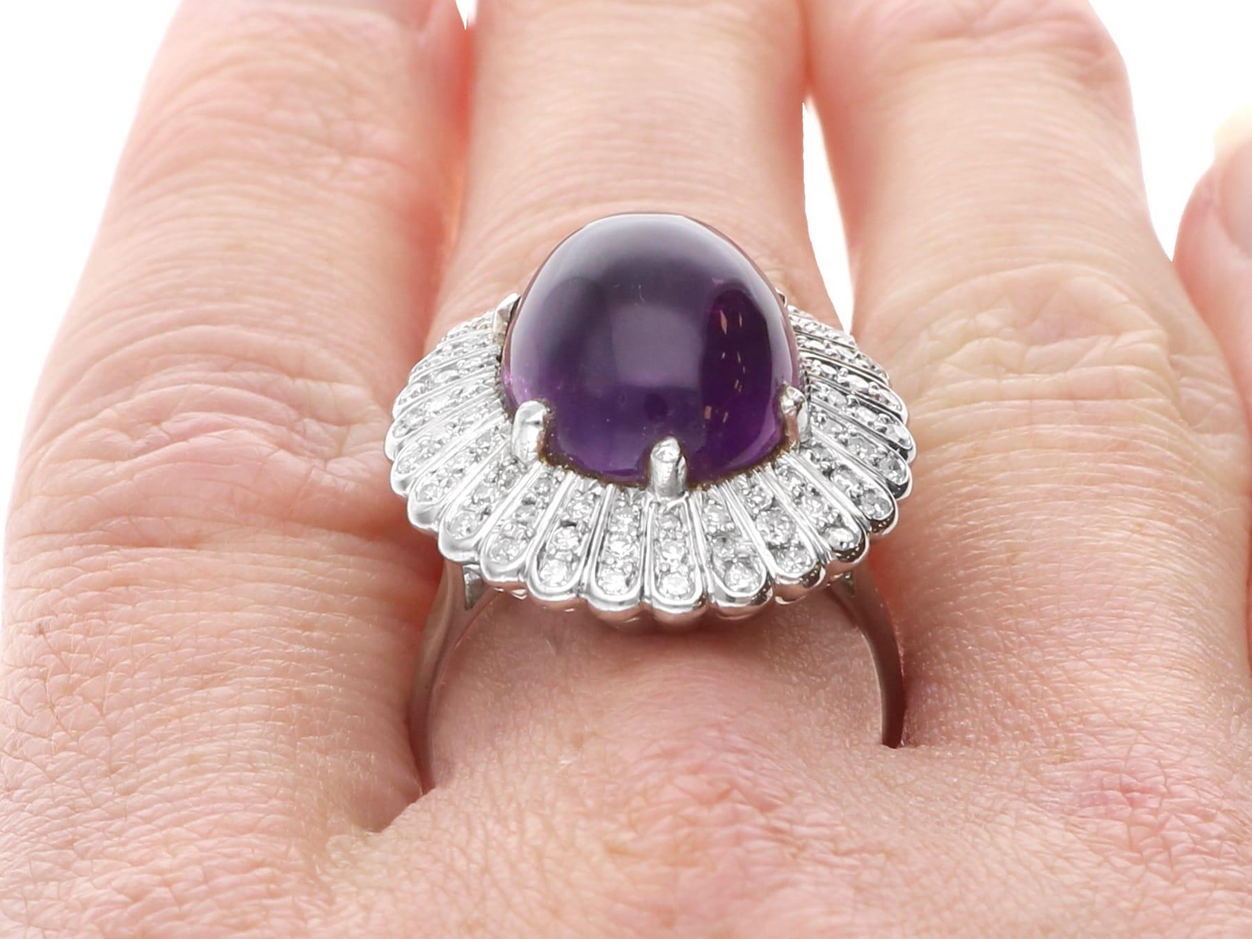 8,88 Karat Amethyst und 1,05 Karat Diamant 18k Weißgold Kleid Ring CIRCA 1935 im Angebot 8