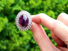 8.88 Carat Amethyst and 1.05 Carat Diamond 18k White Gold Dress Ring Circa 1935