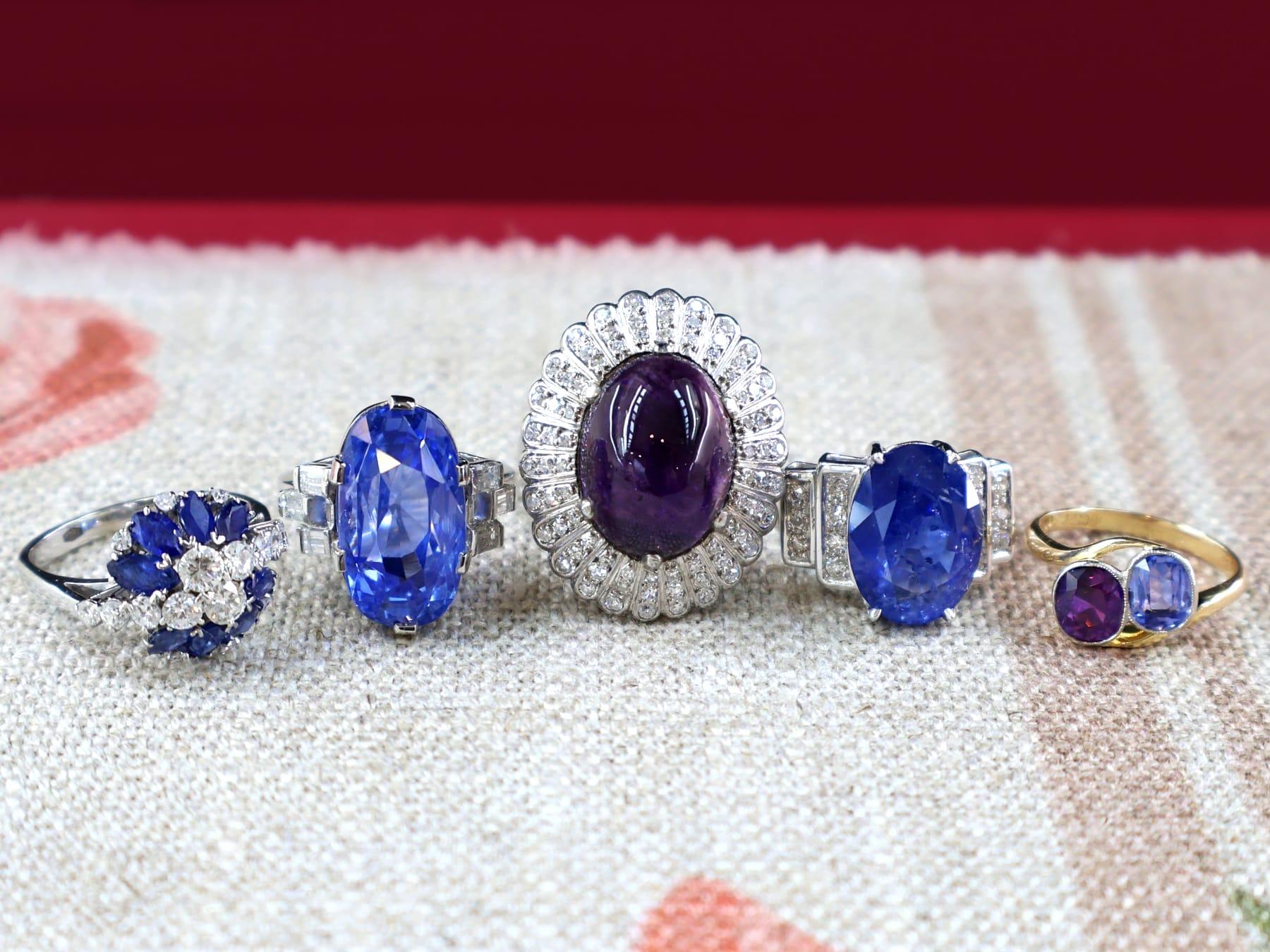 8,88 Karat Amethyst und 1,05 Karat Diamant 18k Weißgold Kleid Ring CIRCA 1935 im Angebot 1