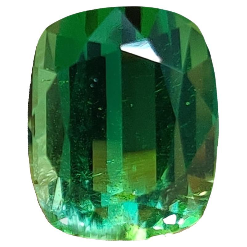 Tourmaline verte 8,88 carats taille coussin