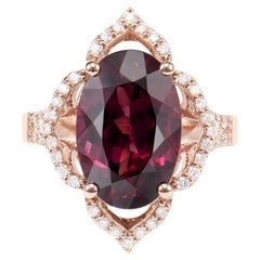 Sunita Nahata Rhodolith 8.88ct. Fancy Cocktailring aus 18KRG mit Diamant.