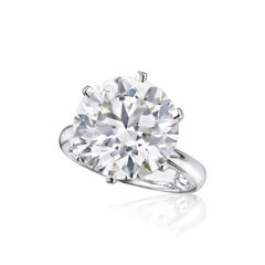8.88 Carat Round Brilliant Statement  18K Gold Refined Grandeur Diamond Ring