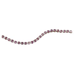 18 Karat Gold 18.88ct Natural Pink Sapphire and 2.12ct Diamond Tennis Bracelet