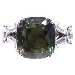 8.89 Carat Alexandrite Diamond Platinum Ring Henry Birks