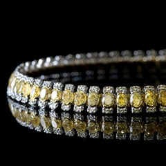 Bracciale di diamanti gialli Nature Fancy da 8,89 carati in oro 18 carati
