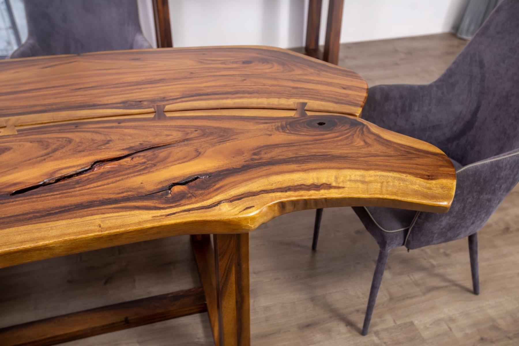 Nakashima Inspired Acacia Live Edge Twin Slab Dining Table In New Condition For Sale In Boulder, CO