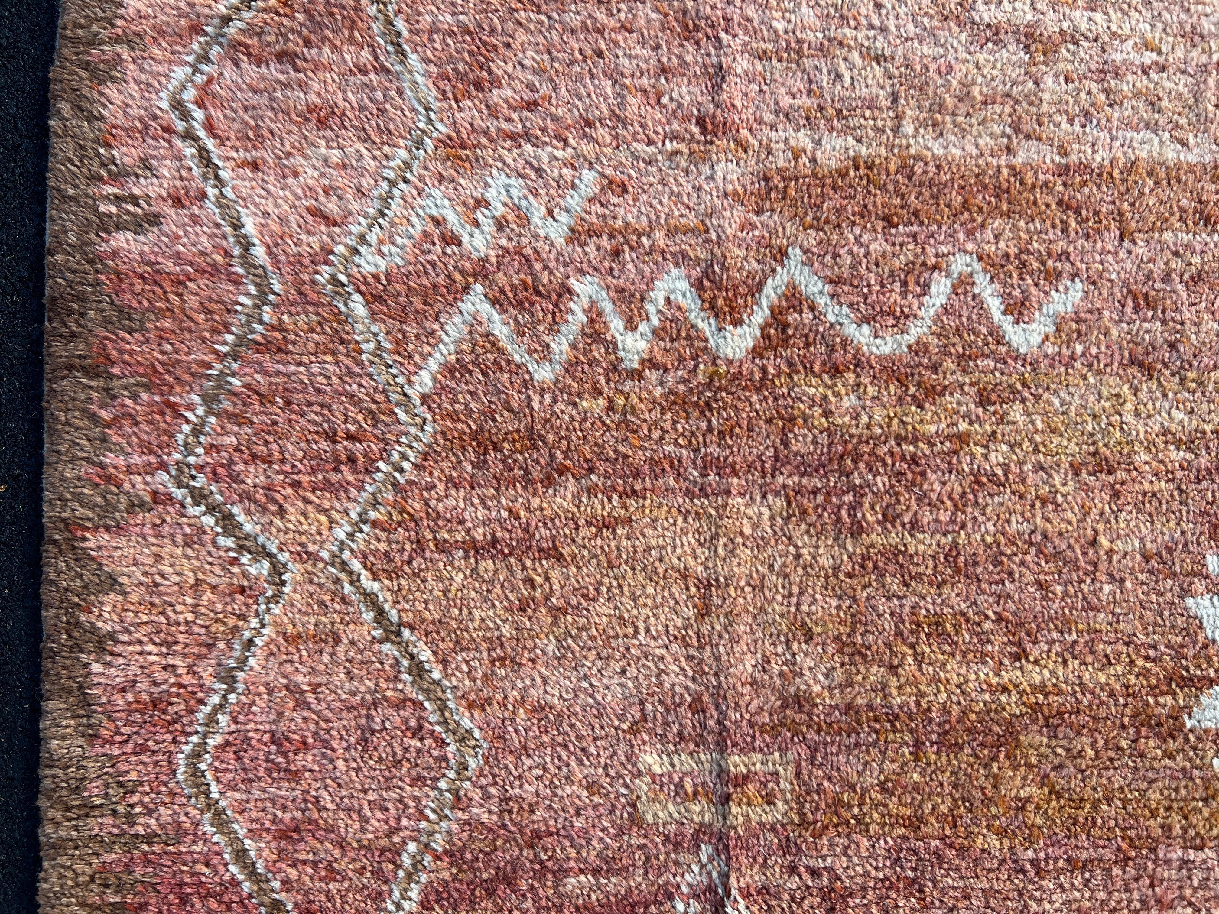 Hand-Knotted 9x11.3 Ft New Handmade Moroccan Design Rug, 100% Wool, Custom Options Available For Sale