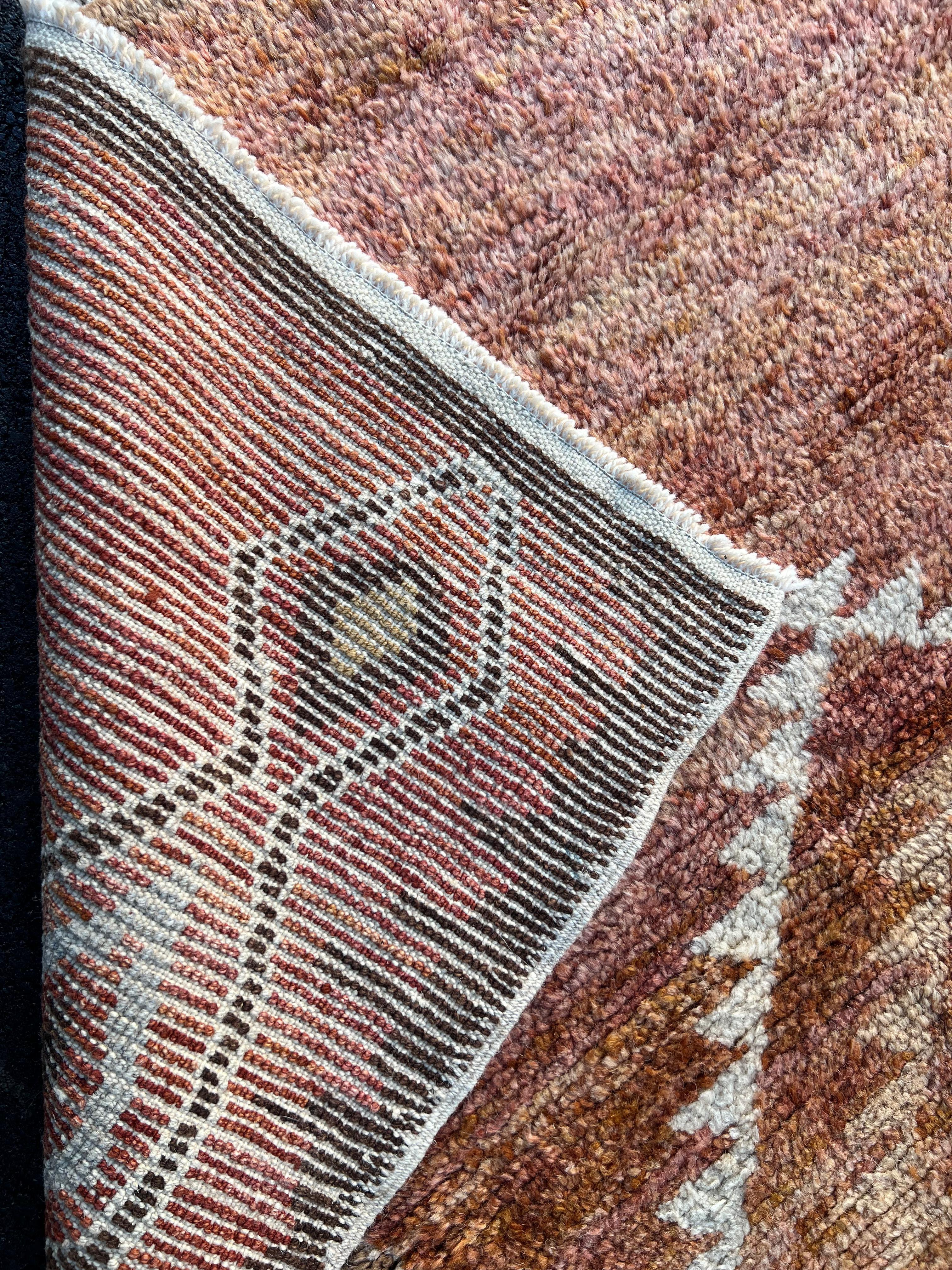 Contemporary 9x11.3 Ft New Handmade Moroccan Design Rug, 100% Wool, Custom Options Available For Sale