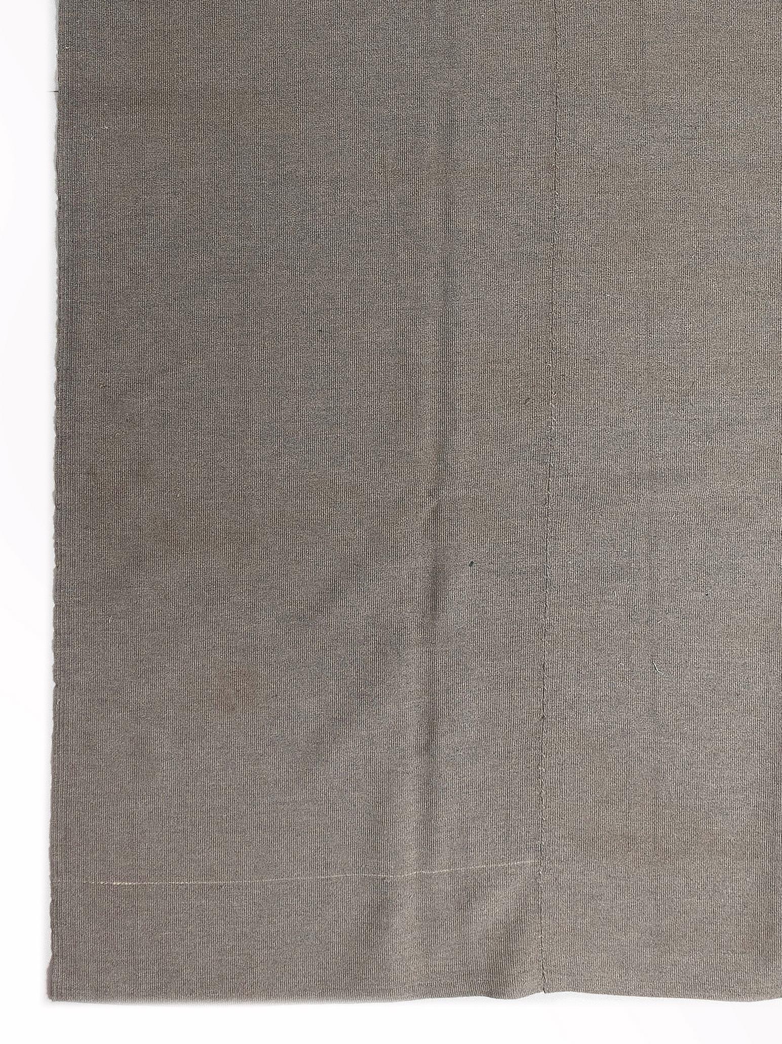 8.8x11.5 Ft Double Sided Turkish Kilim. Solid Gray Wool Carpet. Contemporary Rug In New Condition For Sale In Spring Valley, NY