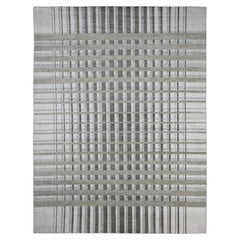 8'8 "x11'8" Brown Bauhaus inspiriert Criss Cross Line Design Hand geknüpft Wolle Teppich