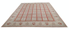 8.8x11.8 ft Multicolor Handknotted Area Rug. Panel Geometric Design Carpet