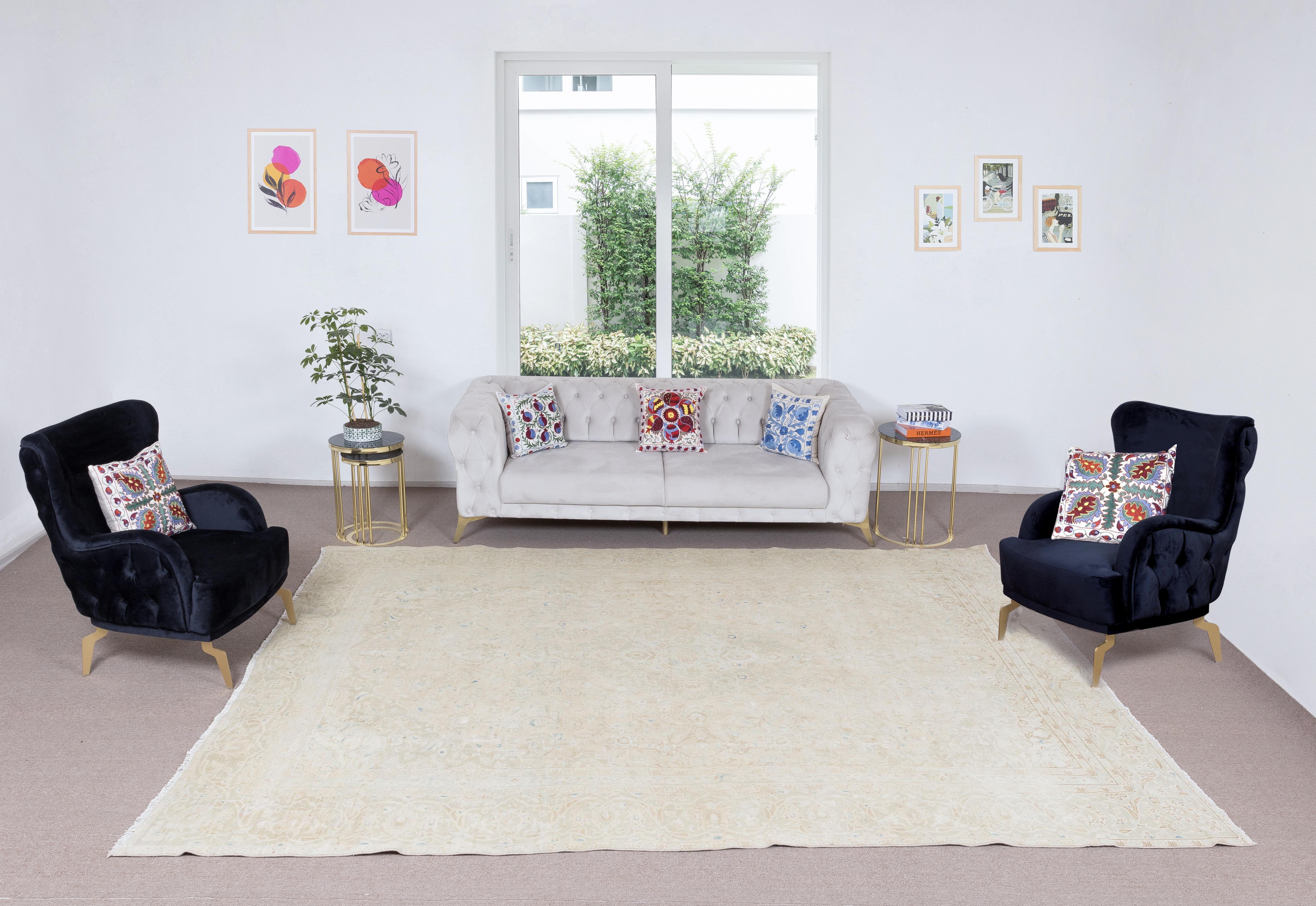 Our sun-faded rugs are all one-of-a-kind, hand-knotted, 50-70 year-old vintage pieces. They each boast their own singular handmade aesthetic drawn from the centuries-old Turkish rug-weaving traditions. These rugs are made completely of sheep’s wool,