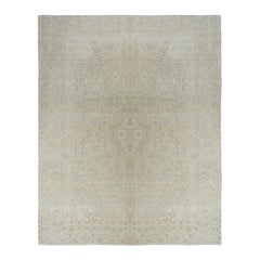 8.8x12 Ft Unique Vintage Beige Large Area Rug, Sun Faded Handmade Turkish Carpet