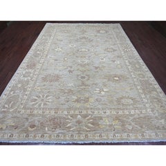 8'8"x12' Gray Peshawar with Ziegler Mahal Design Hand Knotted Wool Oriental Rug