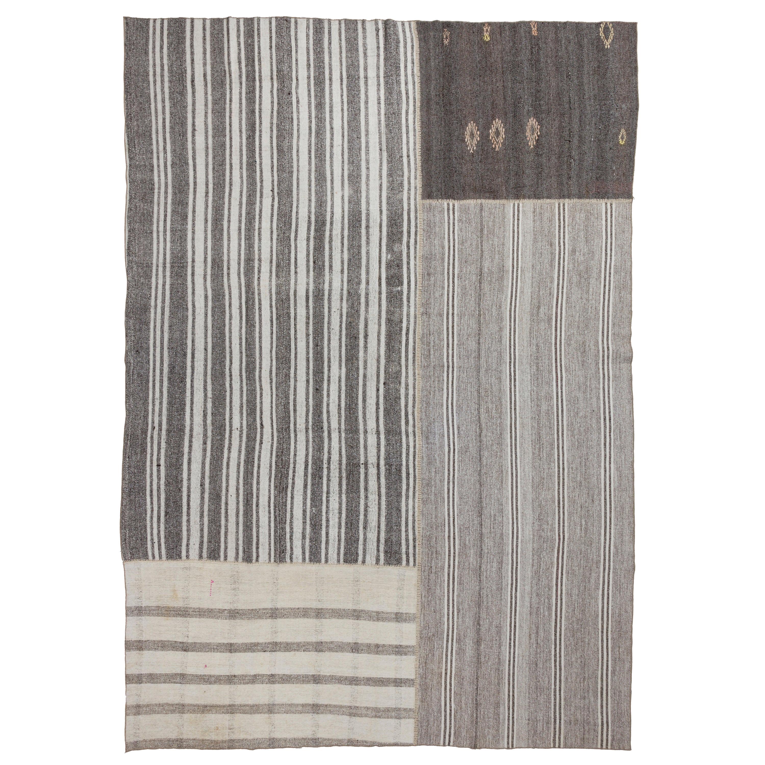 Vintage Hand-Woven Central Anatolian Flat-Woven Kilims, Reimagined