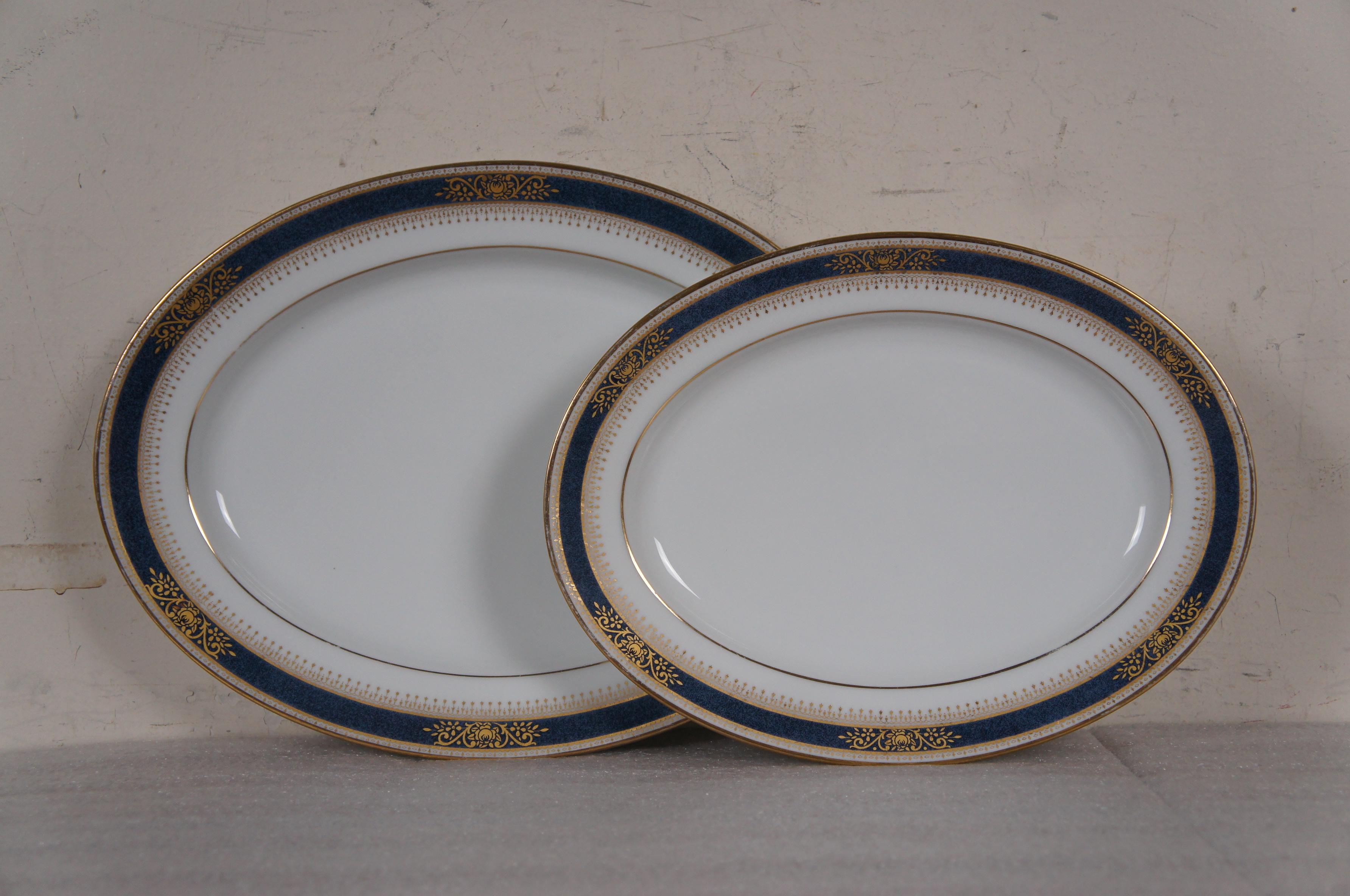 Vajilla 89 piezas Noritake Japan Lamarre Azul Oro Porcelana China 6859 3