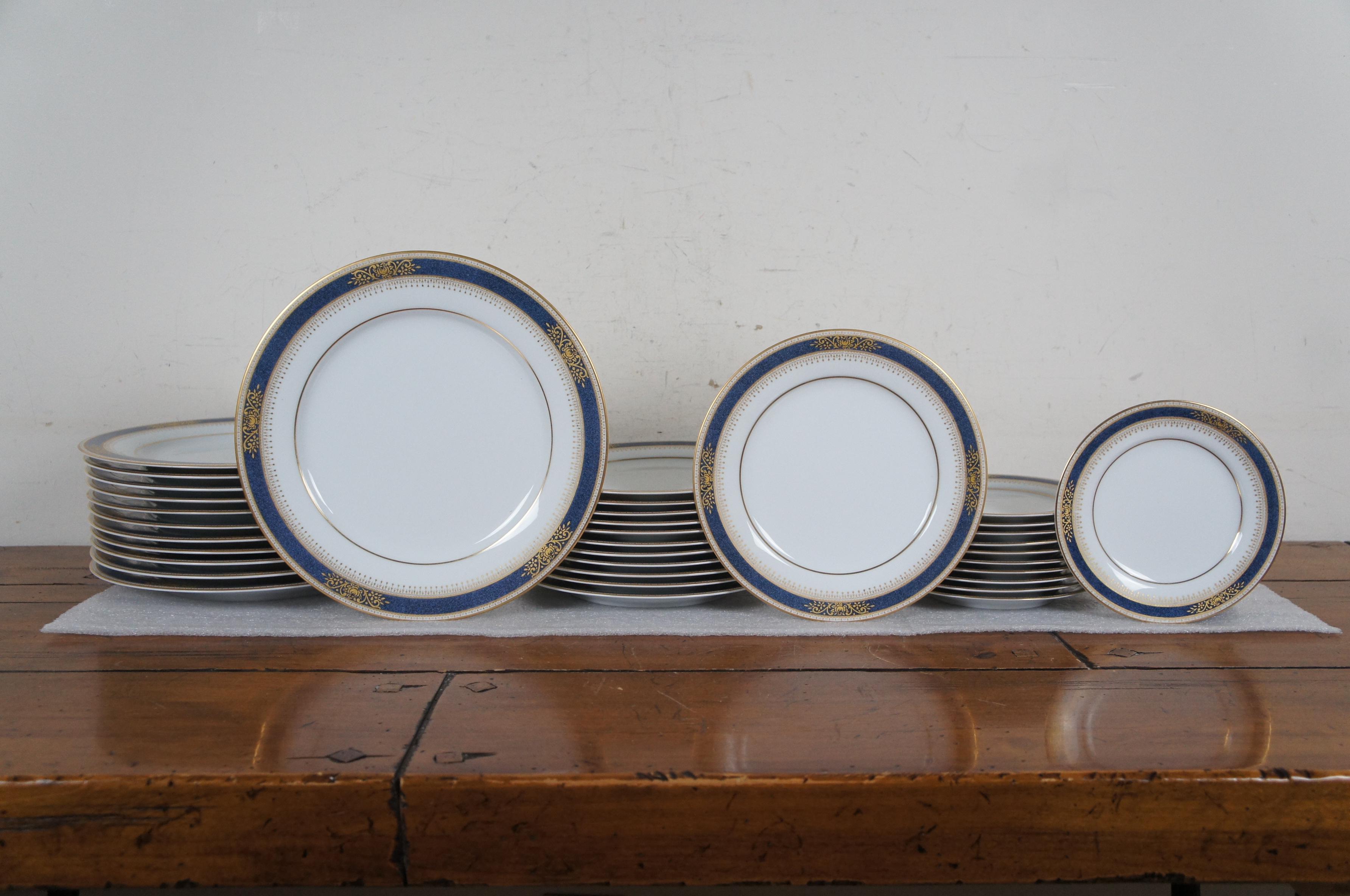 Vajilla 89 piezas Noritake Japan Lamarre Azul Oro Porcelana China 6859 4