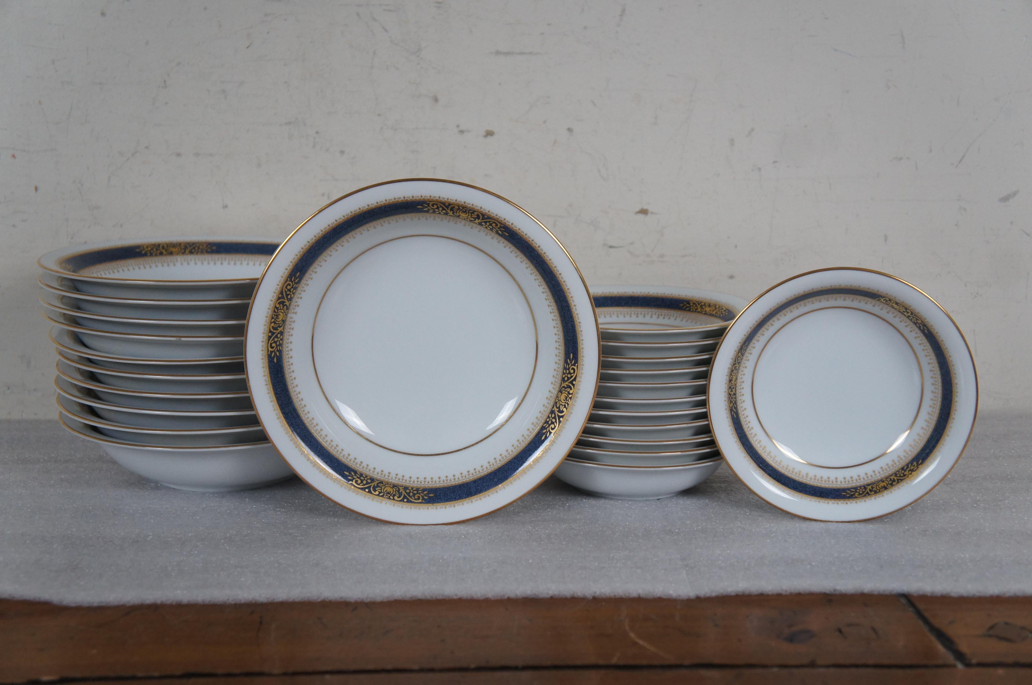 Vajilla 89 piezas Noritake Japan Lamarre Azul Oro Porcelana China 6859 5