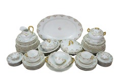 89 Pc Vintage French Limoges T&V Tressemaines Vogt Pink Rose Dinnerware Set