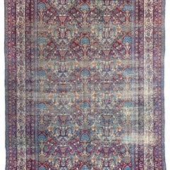 8'9" x 13'4" Antique Turkish Kerman Hand-Knotted Wool Area Rug – Oversized Tradi