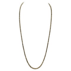 8.90 Carat Brilliant Cut Diamond Tennis Necklace 14 Karat yellow Gold 22''