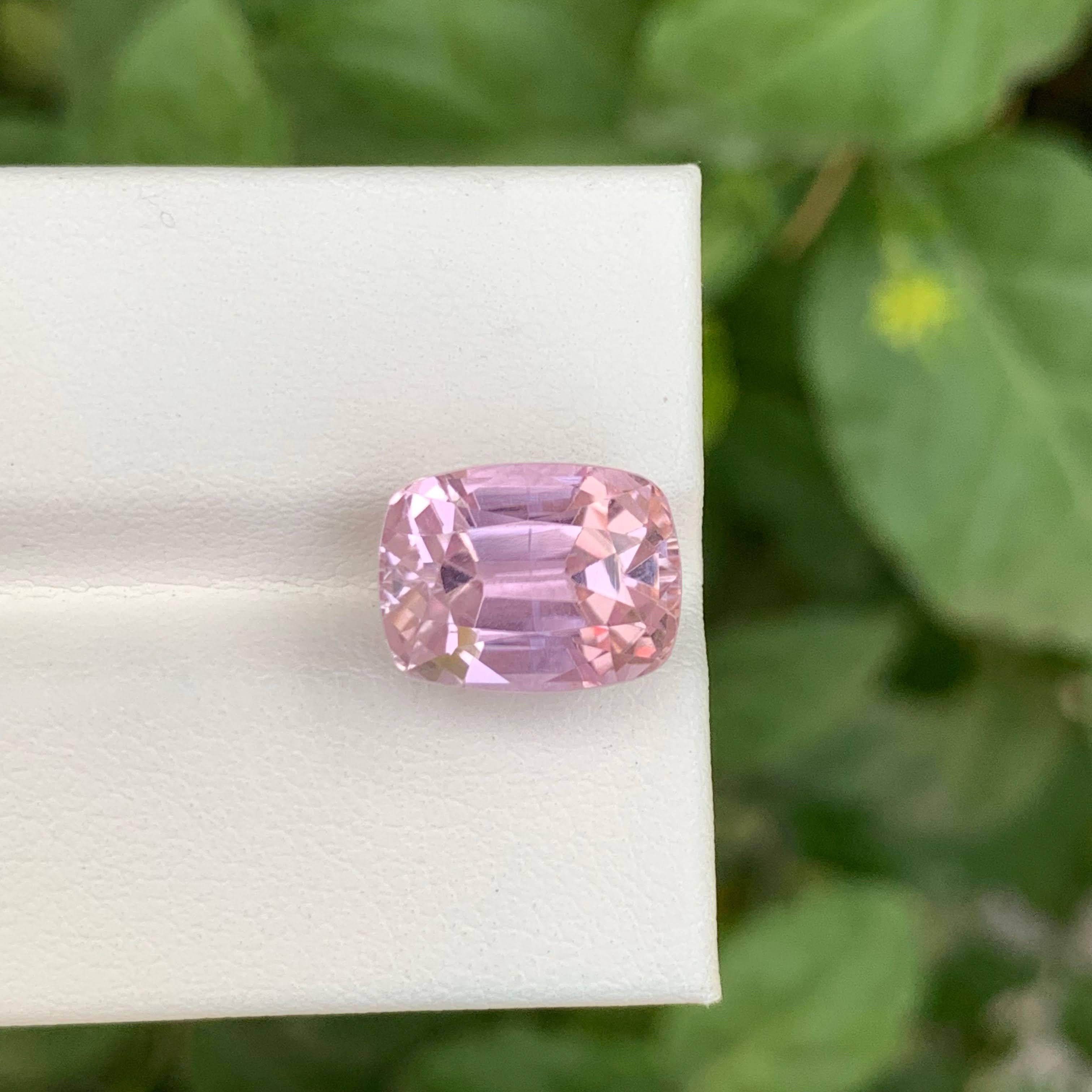 8.90 Carat Loose Pink Kunzite Stone Cushion Cut Natural Afghan Gemstone For Sale 2