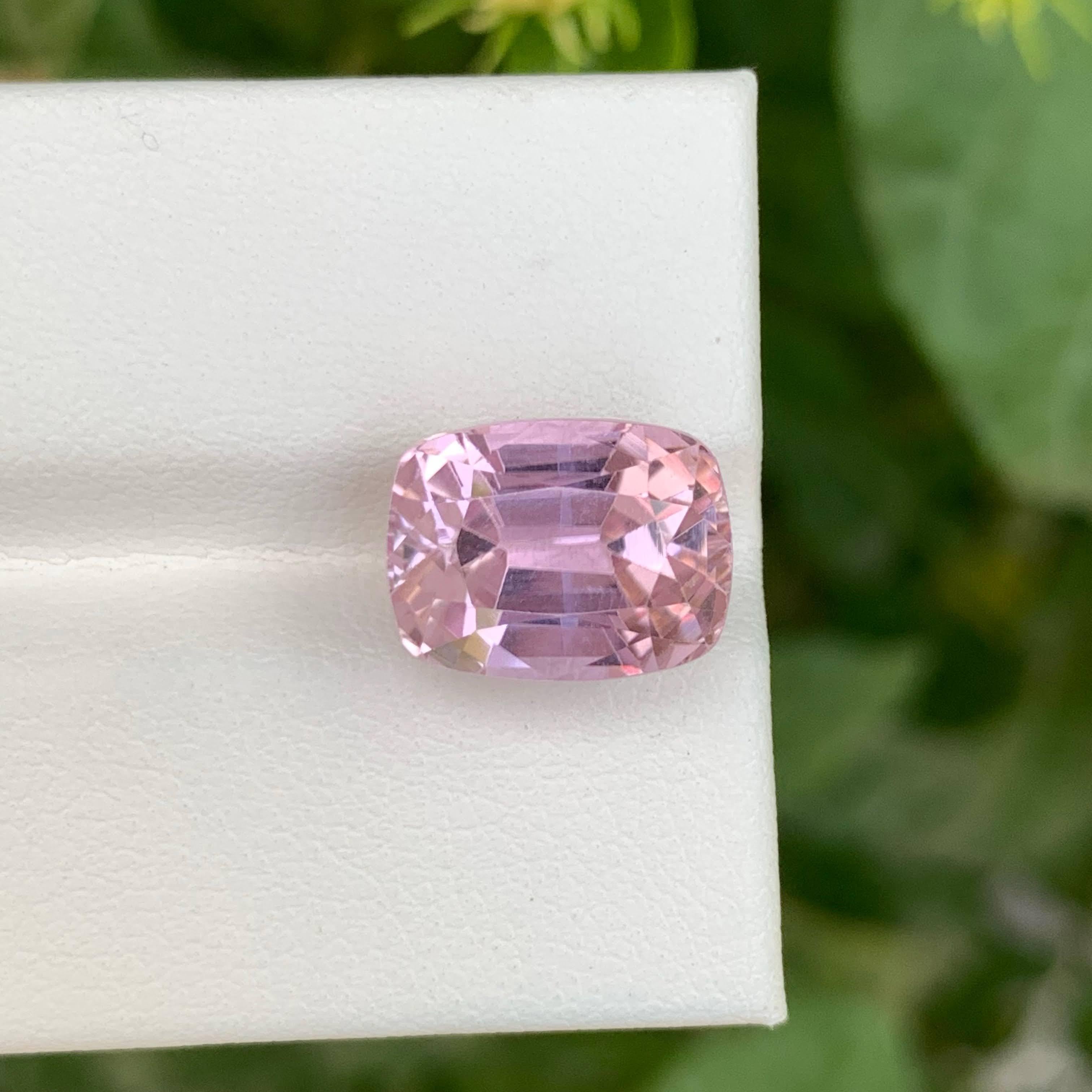 8.90 Carat Loose Pink Kunzite Stone Cushion Cut Natural Afghan Gemstone For Sale 3