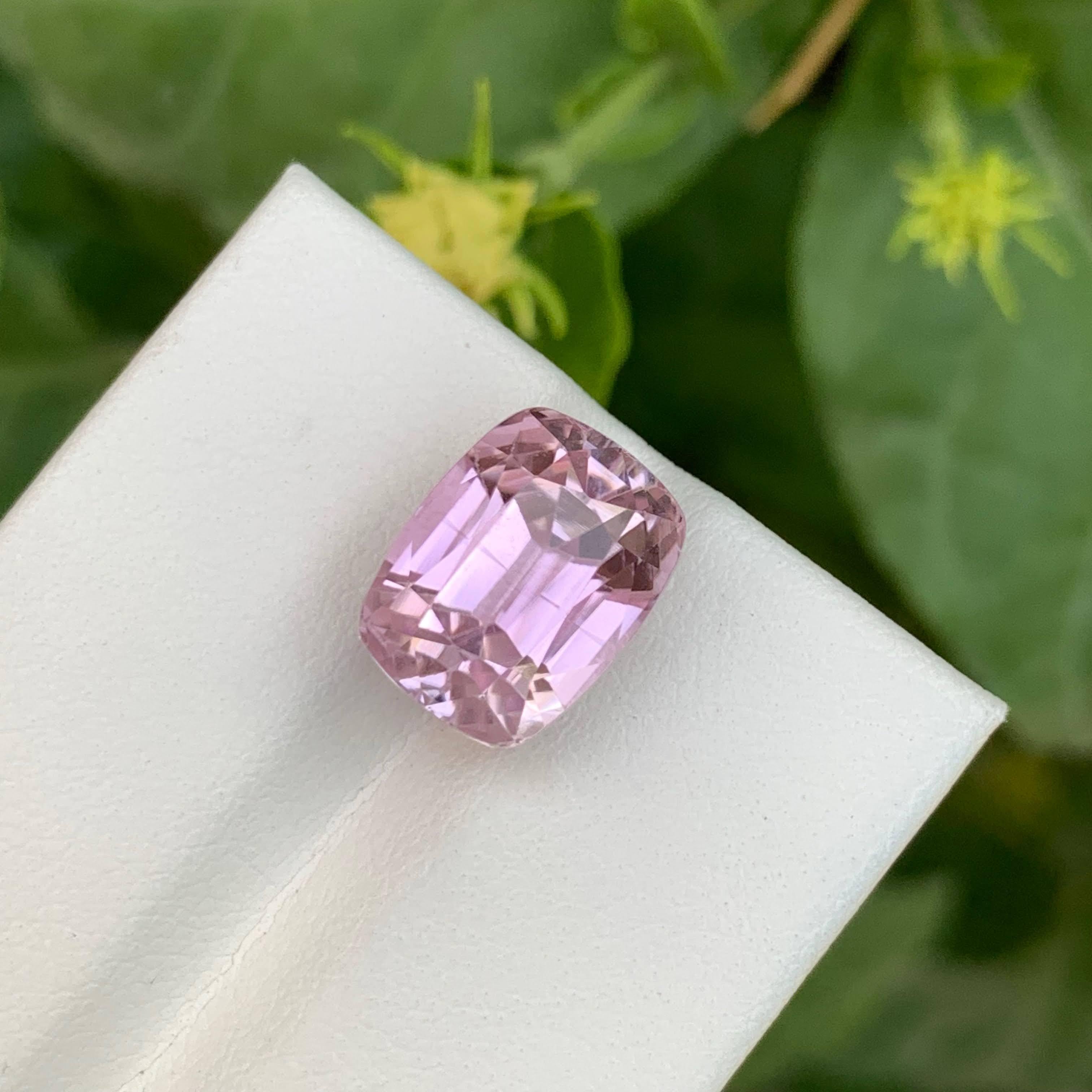 8.90 Carat Loose Pink Kunzite Stone Cushion Cut Natural Afghan Gemstone For Sale 4