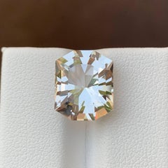 8.90 Carat Natural Harmonious Light Gold Topaz Custom Precision Cut Pakistan Gem