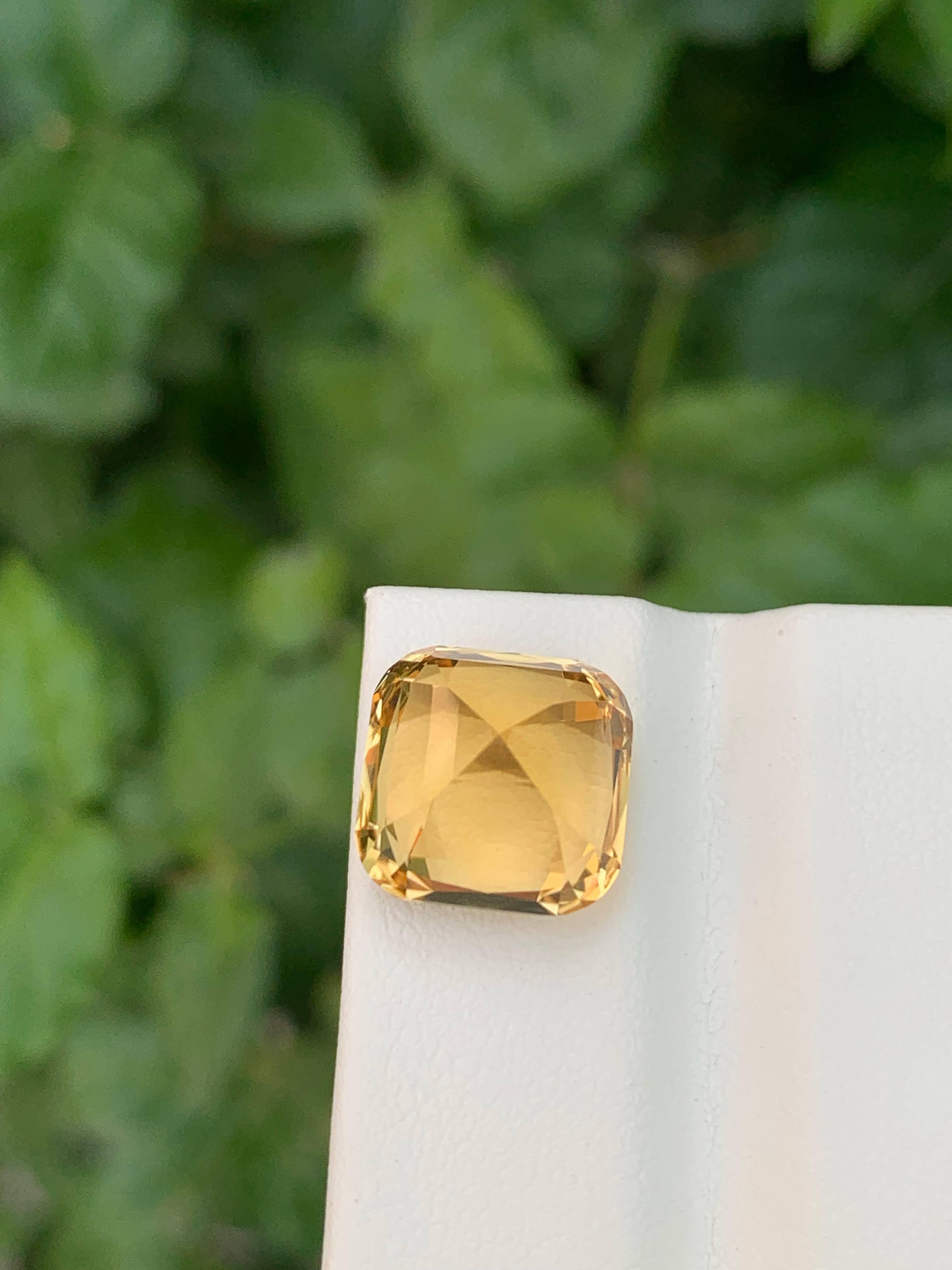 8.90 Carat Natural Loose Golden Yellow Citrine Cushion Cut Africa Gemstone (pierres précieuses d'Afrique) en vente 5