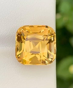 8.90 Carat Natural Loose Golden Yellow Citrine Cushion Cut Africa Gemstone