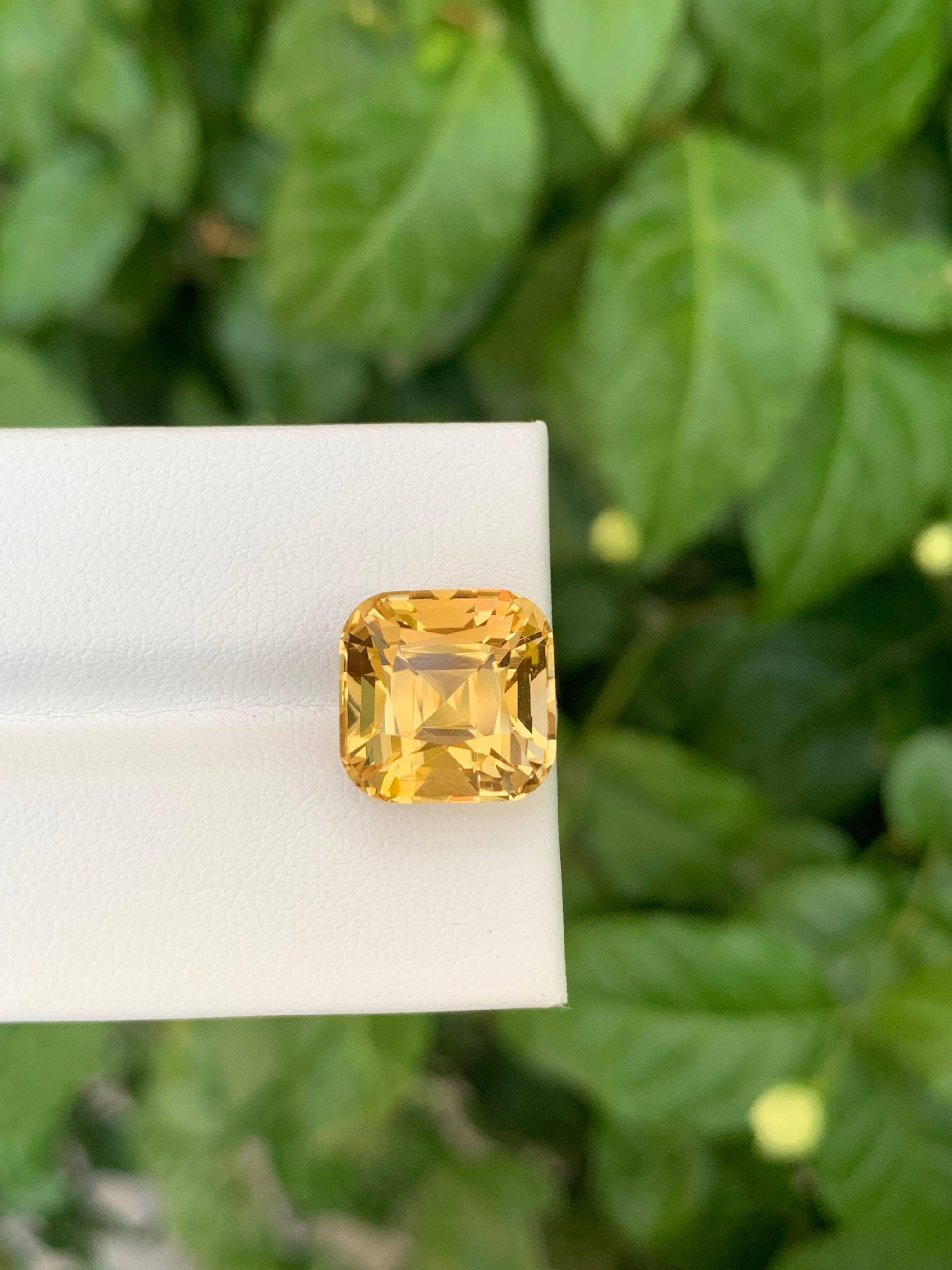 8.90 Carat Natural Loose Golden Yellow Citrine Cushion Cut Africa Gemstone (pierres précieuses d'Afrique) Neuf - En vente à Bangkok, TH