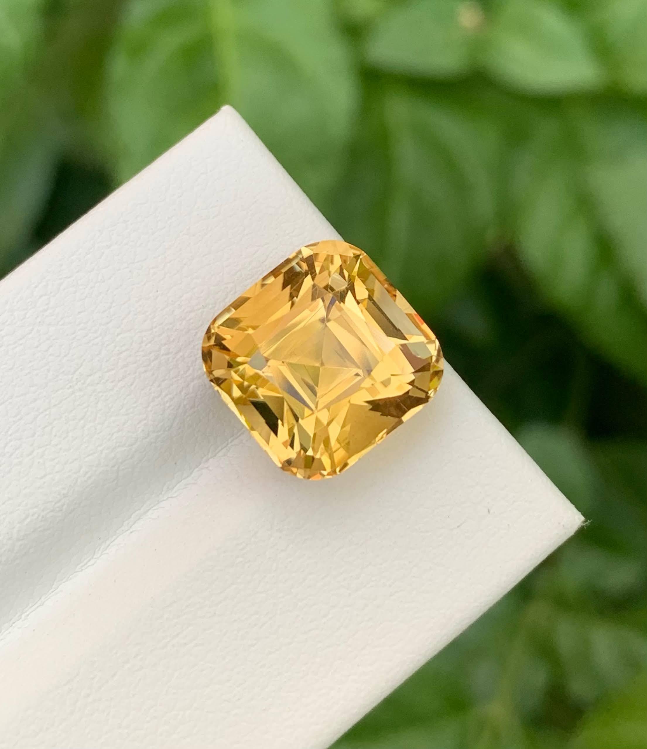 8.90 Carat Natural Loose Golden Yellow Citrine Cushion Cut Africa Gemstone (pierres précieuses d'Afrique) en vente 3