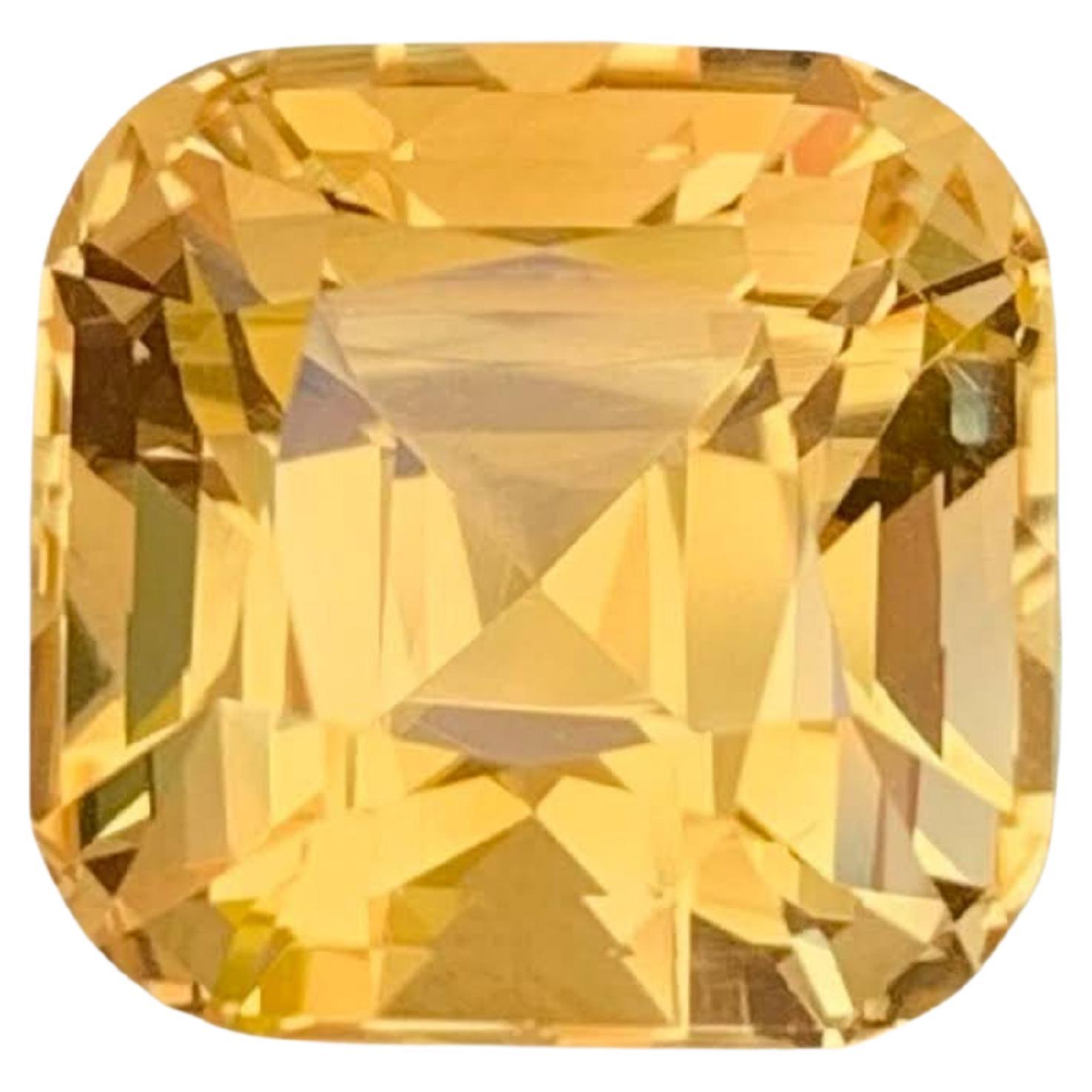8.90 Carat Natural Loose Golden Yellow Citrine Cushion Cut Africa Gemstone (pierres précieuses d'Afrique)