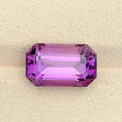 8.90 CTs Emerald Cut Purple Color Clean African  Amethyst for Pendant Jewelry