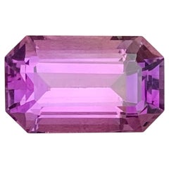 8.90 CTs Emerald Cut Purple Color Clean African  Amethyst for Pendant Jewelry