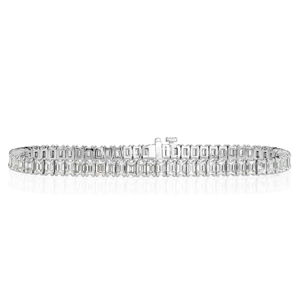 8.90ct Emerald Cut Diamond Tennis Bracelet in 18k White Gold