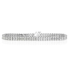 8.90ct Emerald Cut Diamond Tennis Bracelet in 18k White Gold