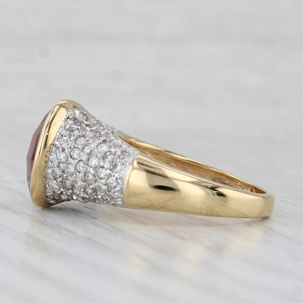 8.90ctw Tourmaline Diamond Ring 18k Yellow Gold Size 8 Cocktail en Bueno estado para la venta en McLeansville, NC